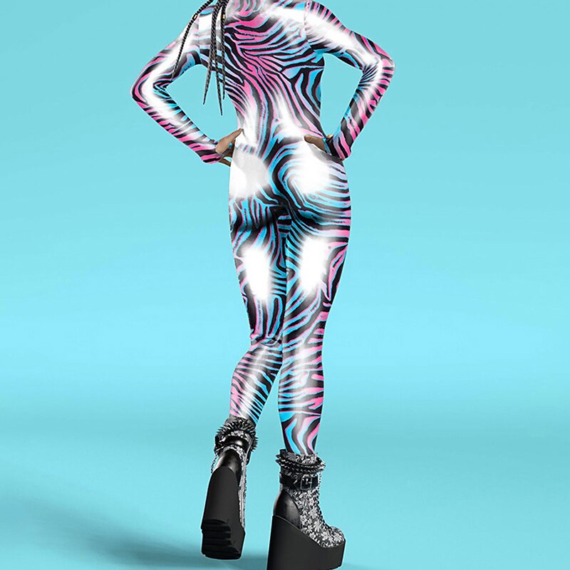 Rainbow Print Catsuit Costume