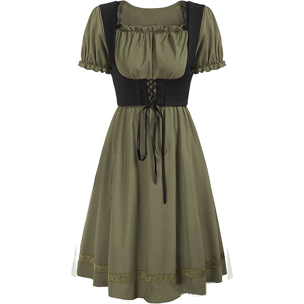 Renaissance Puff Sleeve Knee-Length Dress