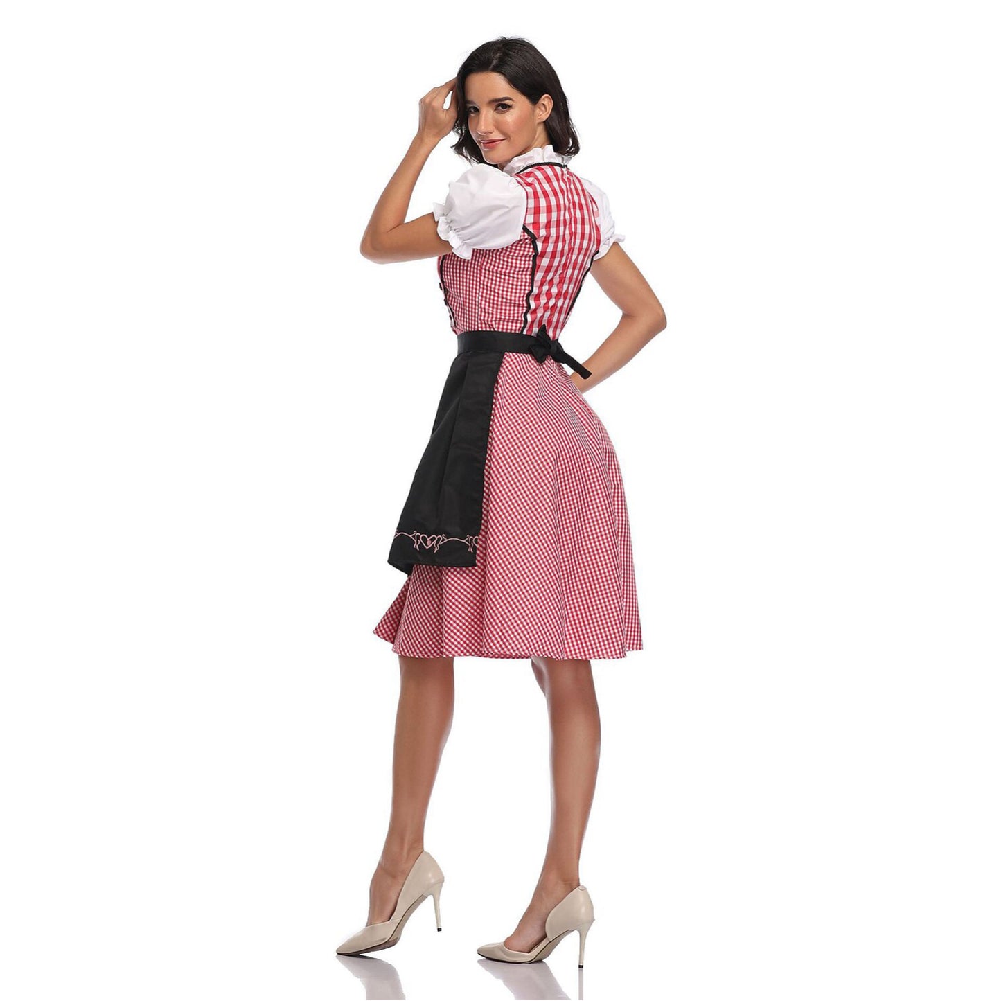 Oktoberfest Black & Red Dirndl with Apron