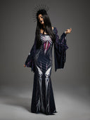 Women's Skeleton Bat Wing Mermaid Halloween Dress