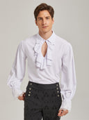Men's Gothic Medieval Ruffle Shirt with Flare Cuffs