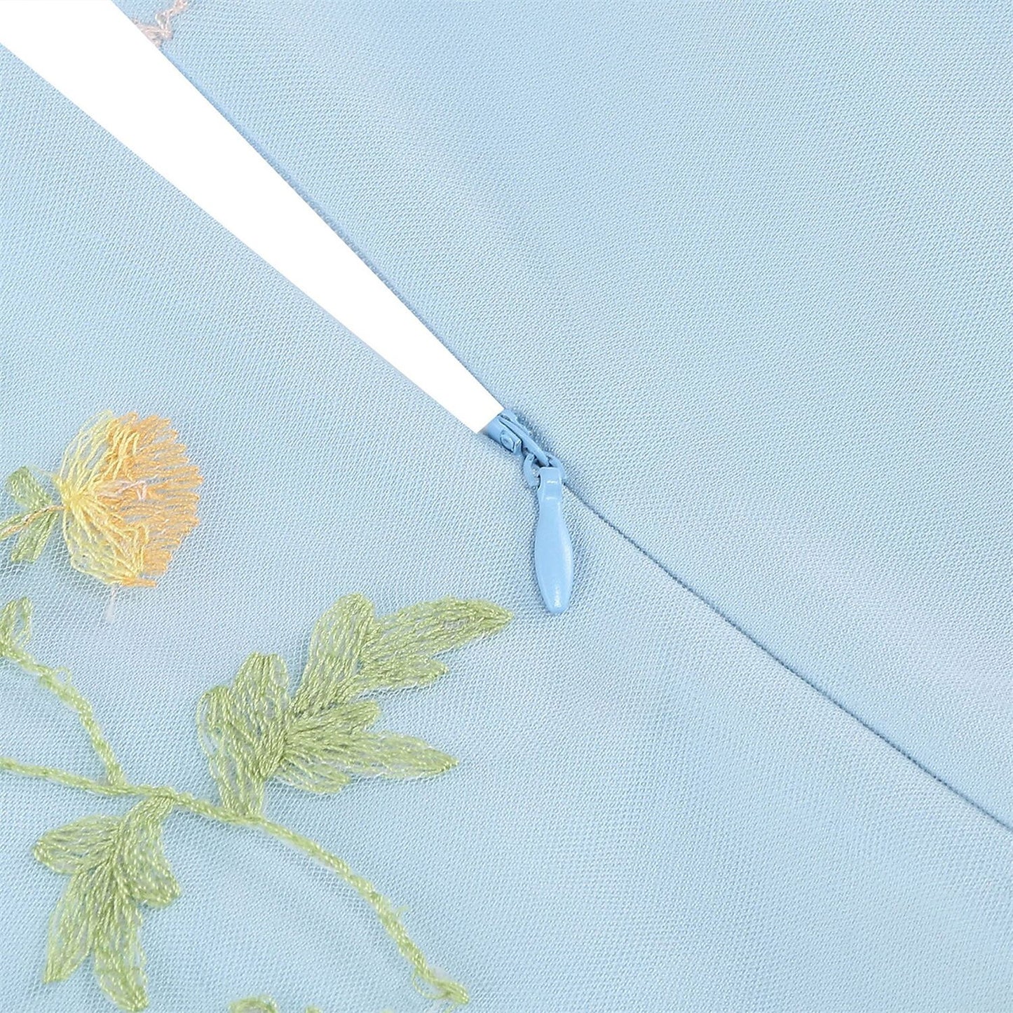 Floral Embroidered V-Neck Midi Dress