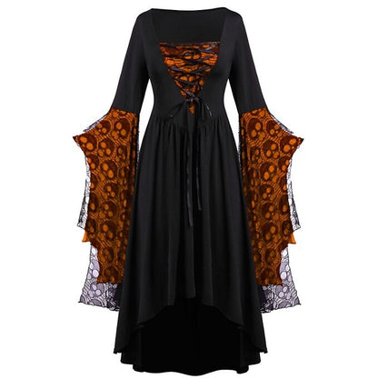 Gothic Halloween Bat Sleeve Irregular Dress