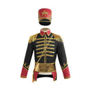 Conjunto de disfraz de cascanueces negro y dorado de 3 piezas para hombre