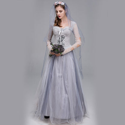 Ghost Bride Skeleton Lace Tulle Dress