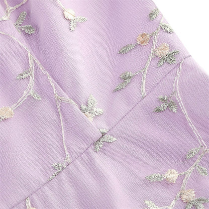 Floral Embroidered Halter Midi Dress