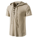 Pirate Style Short Sleeve Hooded Shirts - Retrorobe