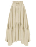 Renaissance High Waist Maxi Skirts with Pockets - Retrorobe