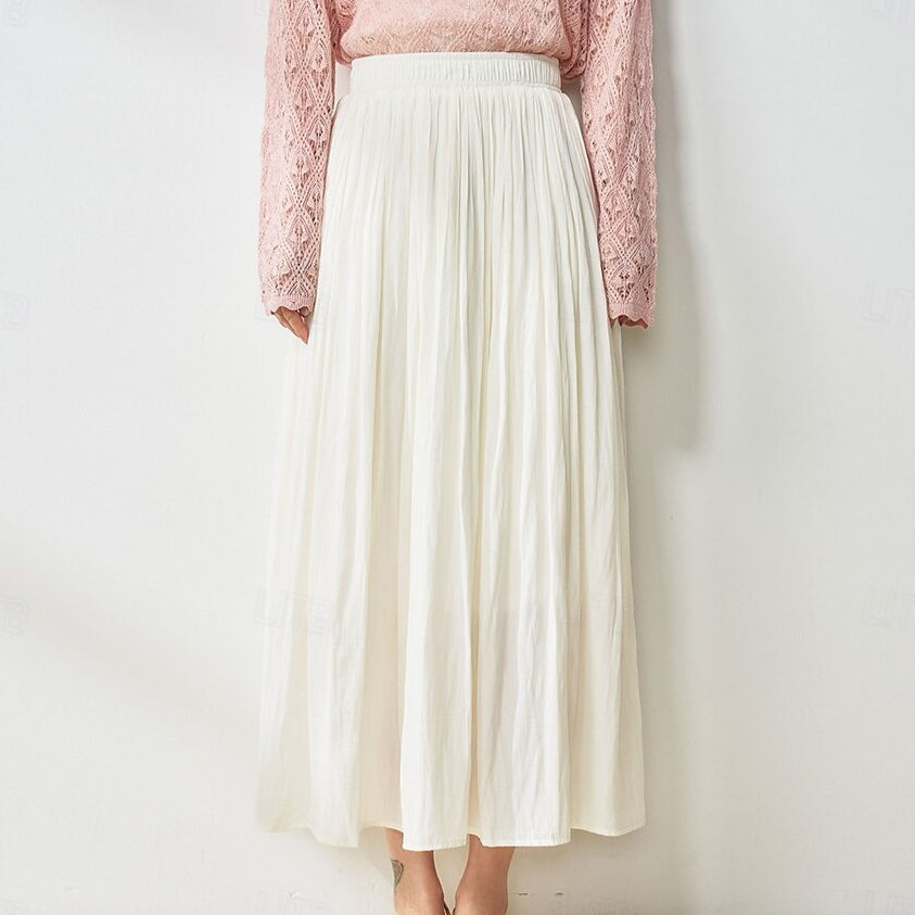 Retro Style Skirt with Pearlized Maxi Hem