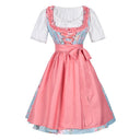 Oktoberfest Pink Floral Dirndl Dress with Apron and Blouse - Retrorobe