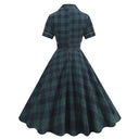 Kariertes Midikleid mit Reverskragen und Charms