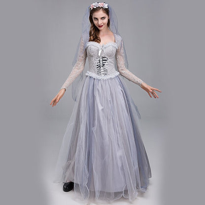 Ghost Bride Skeleton Lace Tulle Dress