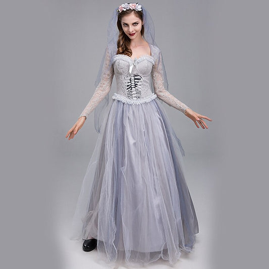 Ghost Bride Skeleton Lace Tulle Dress