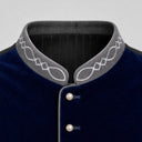 Set da uomo composto da gilet Gatsby in velluto blu navy anni '20 e cappello trilby, 2 pezzi