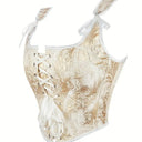 Victorian Style Jacquard Lace-up U-Back Corset - Retrorobe