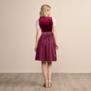 Oktoberfest Burgundy Traditional Dirndl Dress with Apron - Retrorobe