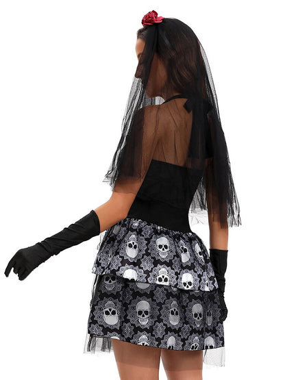 Ghost Bride Skeleton Skull Costume
