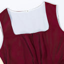 Oktoberfest Burgundy Green Blue Dirndl Dress with Apron and Blouse - Retrorobe