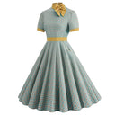 Mint Plaid Charm Midi Dress