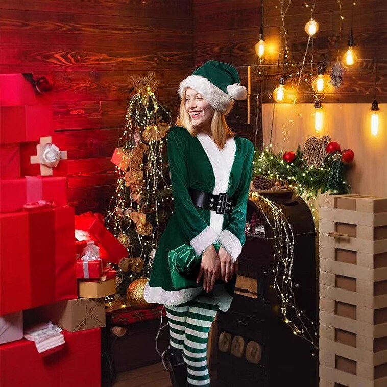 Chic Green Santa Holiday Robe