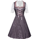 Oktoberfest Purple Embroidered Dirndl Dress with Lace Apron and Blouse - Retrorobe