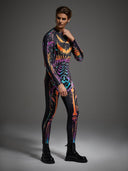 Men's Neon Skeleton Vampire 2-Piece Halloween Costume Set