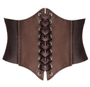 Women's Brown Pirate Costume Set with Corset Look
