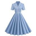 Vintage Collar Charm Midi Dress