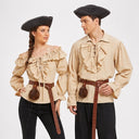 Women's Beige Off-Shoulder Ruffle Pirate Costume Set