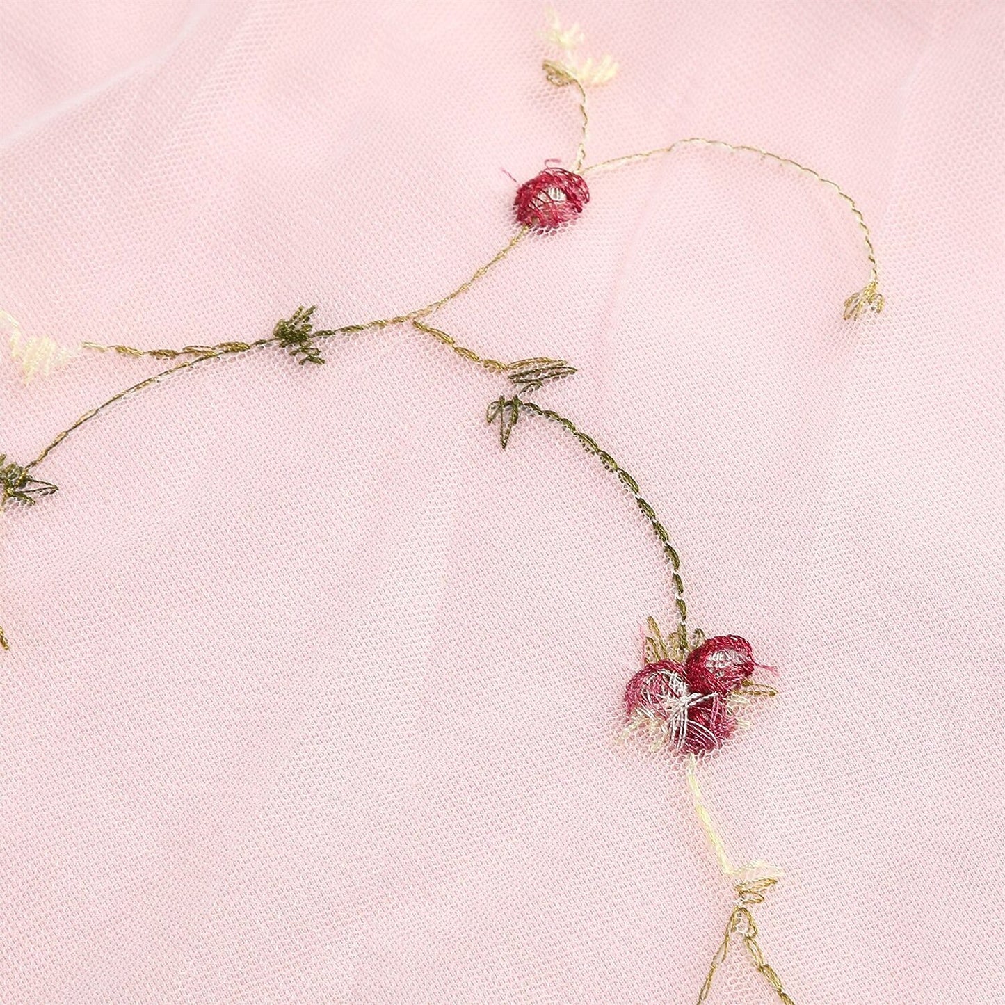 Embroidered Tie Strap Midi Dress