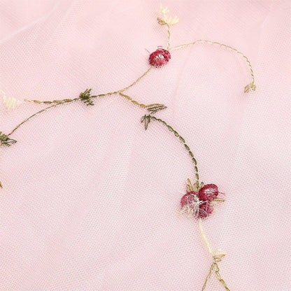 Embroidered Tie Strap Midi Dress