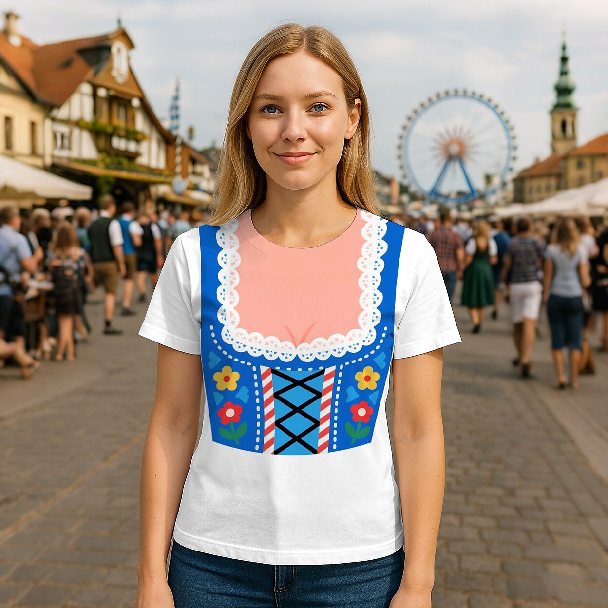 Women's Oktoberfest Dirndl Graphic T-shirt