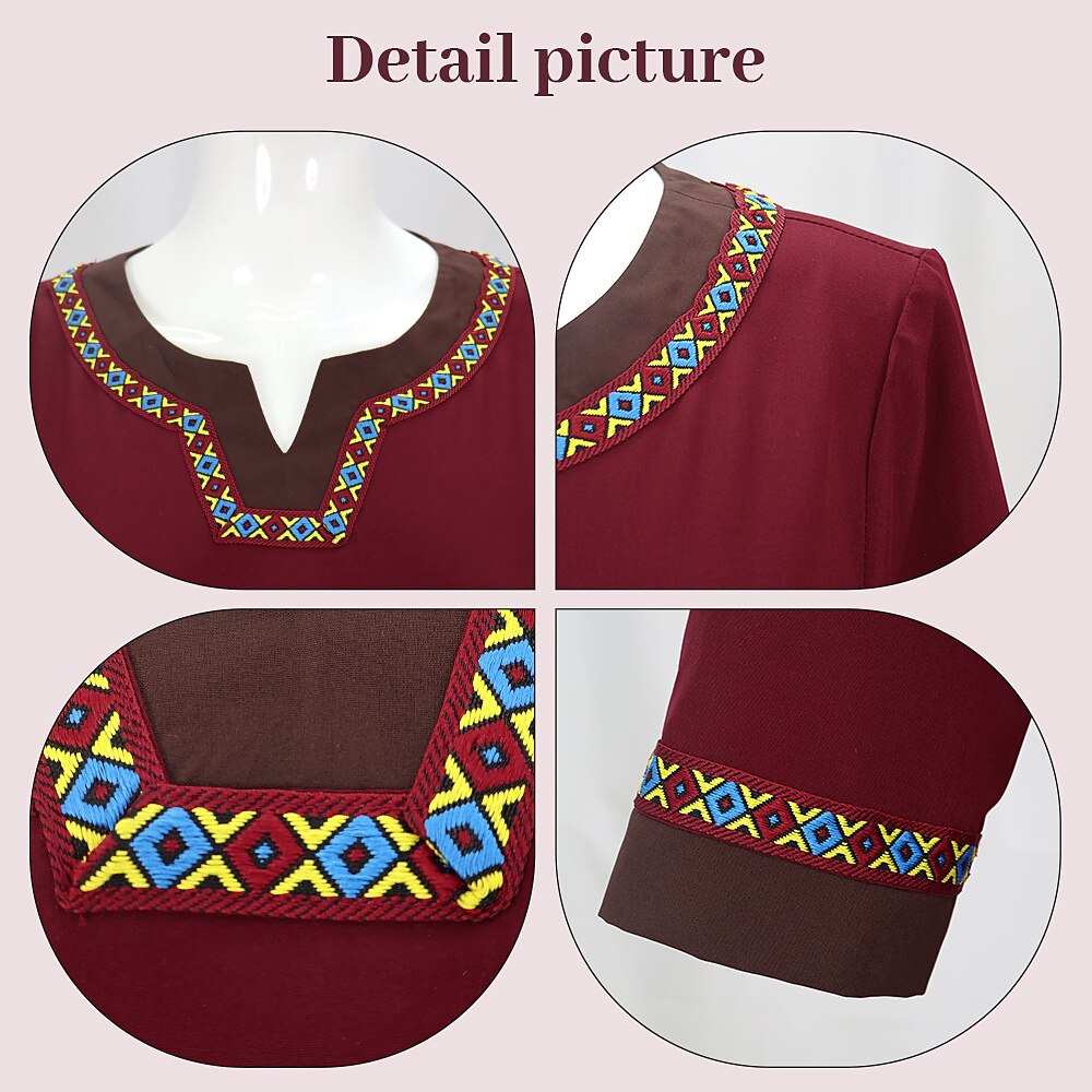 Medieval Viking Style Midi Dress with Belt