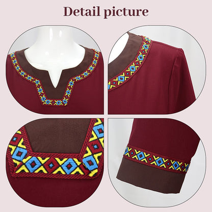 Medieval Viking Style Midi Dress with Belt