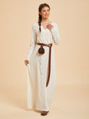 Women's Ivory Medieval Peasant Dress Costume Set for Renaissance Faire