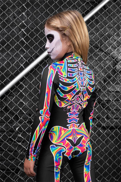Skull Skeleton Full Body Catsuit for Kids