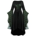 Gothic Halloween Bat Sleeve Irregular Dress - Retrorobe