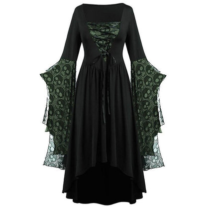 Gothic Halloween Bat Sleeve Irregular Dress