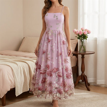 Floral Embroidered Midi Dress