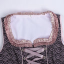Oktoberfest Pink Embroidered Dirndl Dress with Lace Apron and Blouse - Retrorobe