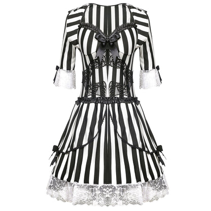 Women's Stripe Zombies Dress Fancy Dress