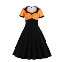 Dot Contrast Charm Midi Dress