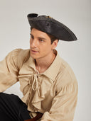 Men's Beige Ruffled Pirate Costume Set