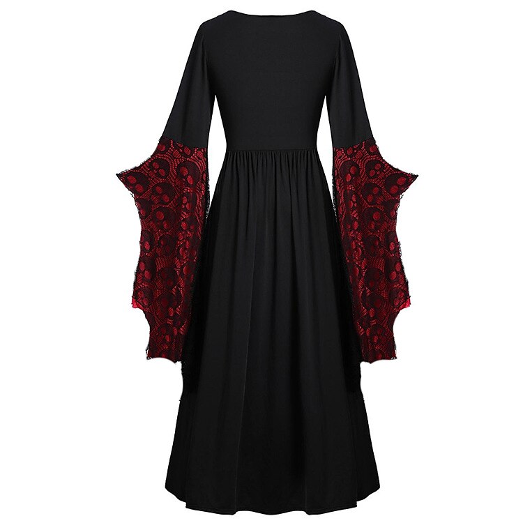 Gothic Halloween Bat Sleeve Irregular Dress