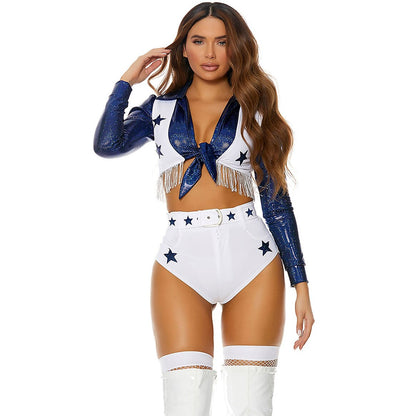 Blue Star Football Cheerleader Costume Set