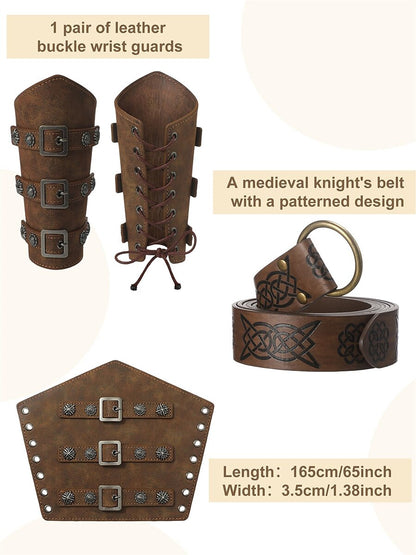 Pirate & Viking Style Outfit Set: Shirt, Pants, Waist Belt