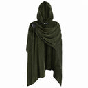 Men's Olive Green Hooded Medieval Cloak Costume Set