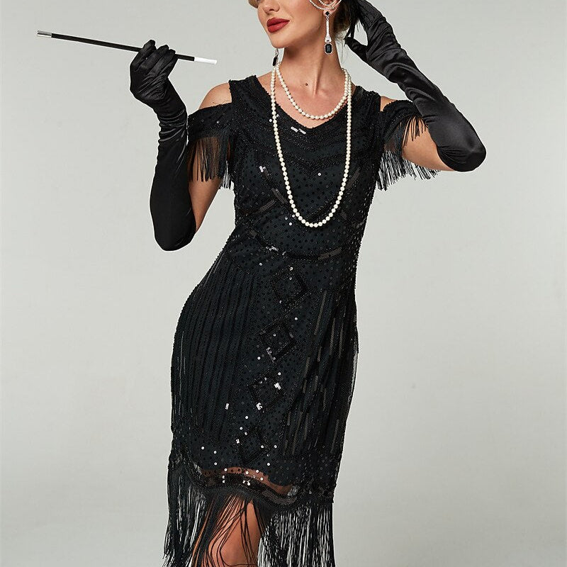 Sequin Art Deco Flapper Dress