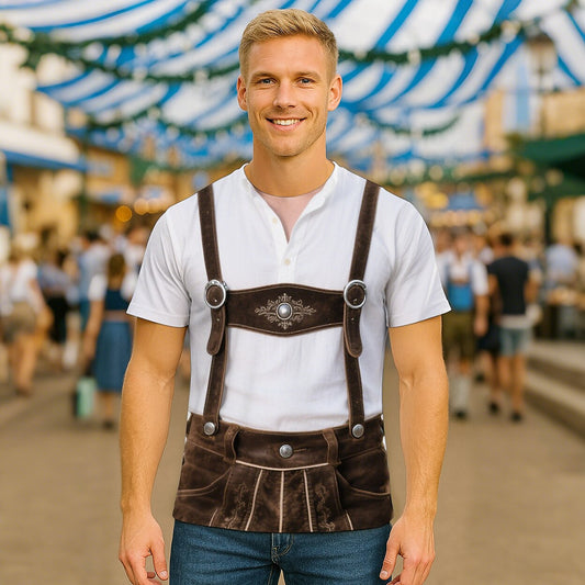 Men's Oktoberfest Lederhosen Graphic T-shirt