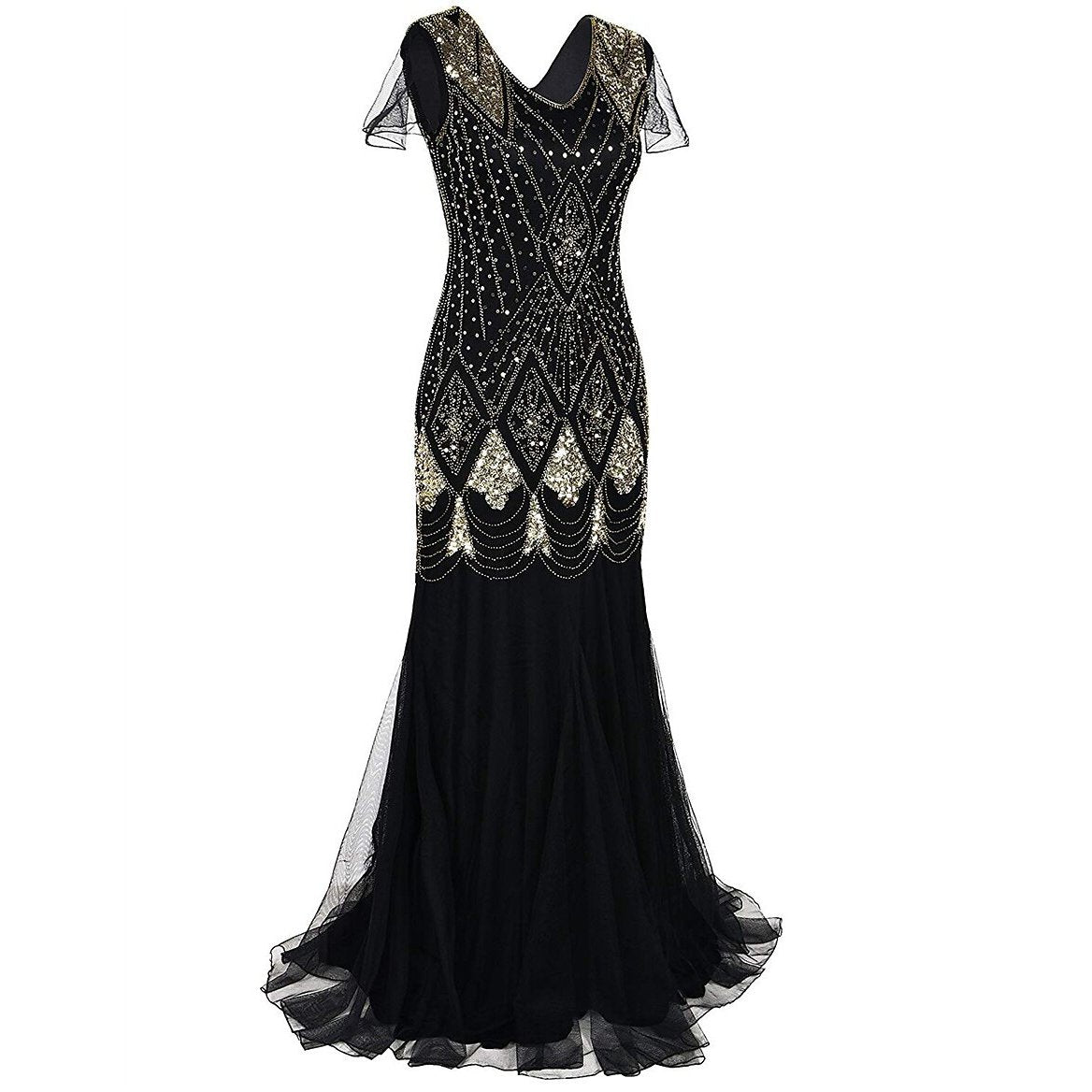 Black Flapper Dress Evening Gown